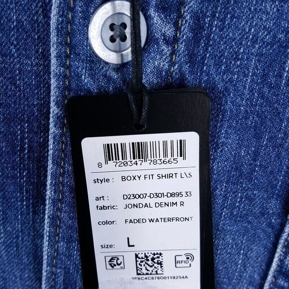 G STAR RAW Mens Jacket Large Blue Jean Button Denim Overshirt Streetwear $210 - Picture 8 of 13